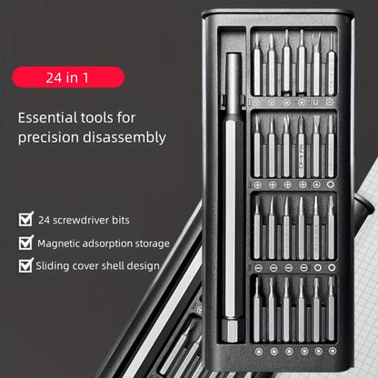 24-in-one multi-functional precision screwdriver set for mobile phone tablet disassembly repair tool bit removal complete set