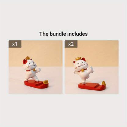 [Cute Cat Holder] Cute Cartoon Cat 1pc Mobile Phone Tablet Holder - Office Desk Ornament Suitable for Mobile Phones and Tablets