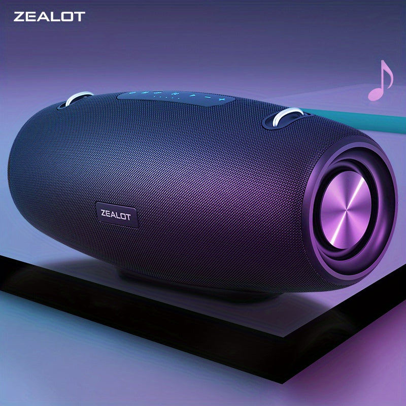 ZEALOT S67 14400mAh 60W Wireless Speakers - Loud Stereo, Booming Bass, Dual Pairing, 40 Hours Playtime, Waterproof, Portable Subwoofer - Includes Shoulder Strap, Charging Cable, Aux Cable, TF USB Plug-in Card, Compatible with