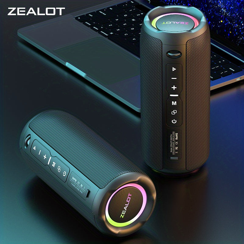 ZEALOT S49 Pro 20W Wireless Speakers, Portable Subwoofer Speaker Wireless Speaker, Dual Pairing, 3000mAh Battery, 10 Hours Playtime Loud Stereo, Booming Bass. Charging Cable And Aux Cable, TF USB Plug-in Card Compatible, Conn