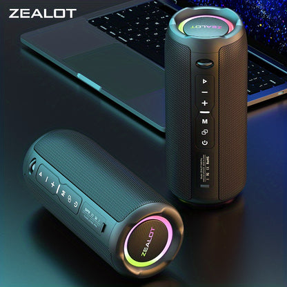 ZEALOT S49 Pro 20W Wireless Speakers, Portable Subwoofer Speaker Wireless Speaker, Dual Pairing, 3000mAh Battery, 10 Hours Playtime Loud Stereo, Booming Bass. Charging Cable And Aux Cable, TF USB Plug-in Card Compatible, Conn