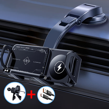 2025 New Car Holder Folding Screen Mobile Phone/tablet Holder 15W Wireless Fast Charging Two-in-one Automatic Rotating Magnetic Mobile Phone Holder Car Air Outlet Holder Suitable for Folding Screen Hands Samsung Galaxy ZFold6