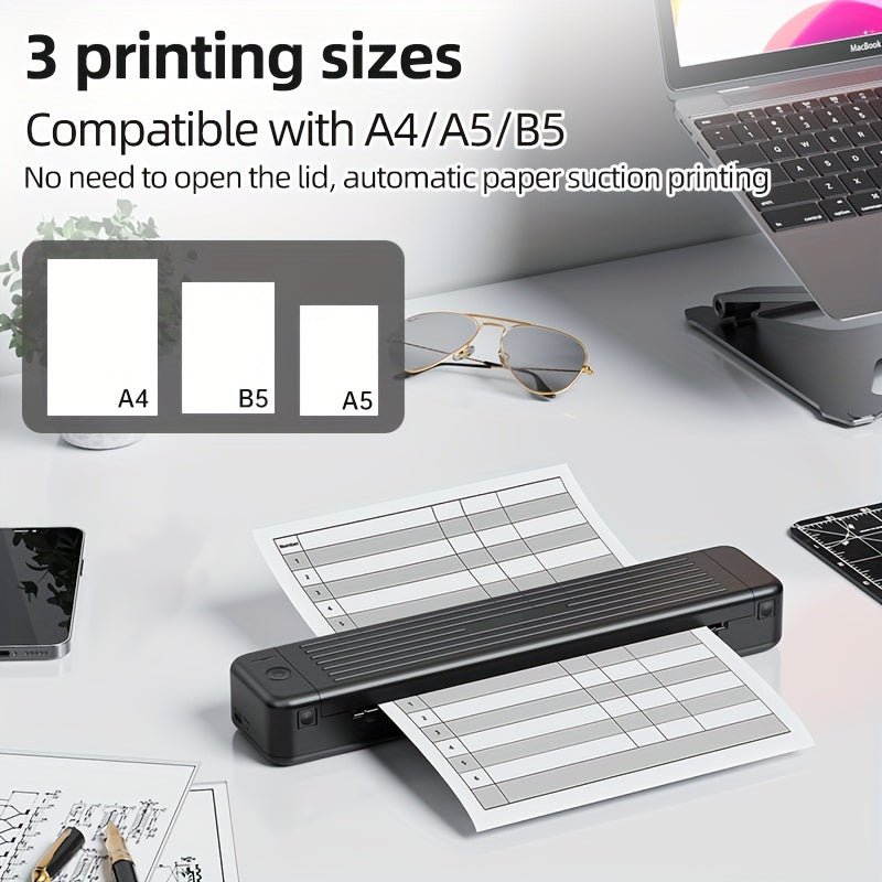 1set A4 Printer P831: 8.5X11in, Heat Transfer Printer, Ink Free, Wireless Connection To Mobile Phone, Tablet, USB Connection To Computer, Printing American Stationery/A4/A5/B5 Ordinary/thermal Paper, Suitable For Mobile Offic