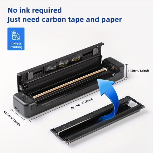 1set A4 Printer P831: 8.5X11in, Heat Transfer Printer, Ink Free, Wireless Connection To Mobile Phone, Tablet, USB Connection To Computer, Printing American Stationery/A4/A5/B5 Ordinary/thermal Paper, Suitable For Mobile Offic