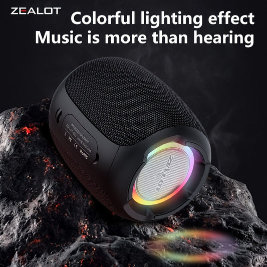 ZEALOT S53 10W Wireless Speakers, Outdoor Portable Subwoofer Speaker, Wireless Speaker, Dual Pairing, 4400mAh Battery, 24 Hours Playtime Loud Stereo, Booming Bass. Charging Cable And Aux Cable, FM TF USB Plug-in Card Compatib