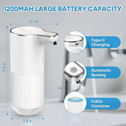 Automatic Infrared Sensor Soap Dispenser Hand Sanitizer Dispenser Wall Mounted Bathroom Kitchen 4-speed Adjustable Rechargeable