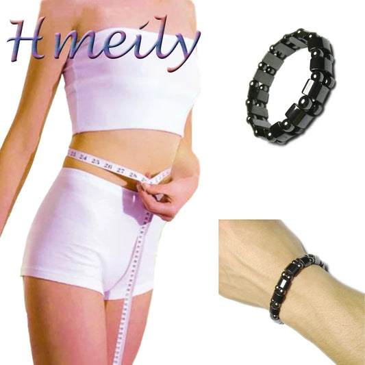 Magnetic therapy Health care Loss Weight Effective Black Stone Bracelets slimming Stimulating Acupoints Arthritis Pain Relief