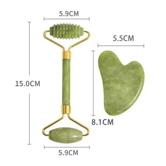 100% Natural Stone Gua Sha Board Set Jade Roller Massager Gouache Scraper Acupuncture Facial Lifting Spa Skin Care Beauty Tools
