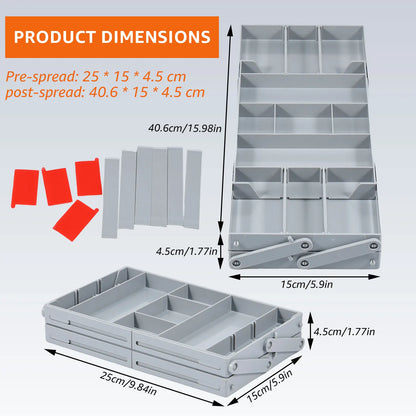 2/3 Foldable Drawer Organizer Multi Level Storage Tray  Adjustable Divider Versatile Jewelry Cosmetics Drawer Organizer