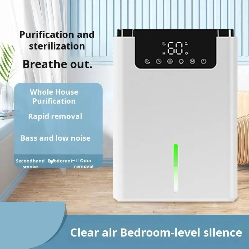 2200ml Air Dehumidifier Mute Moisture Absorbers Machine Air Dryer Water Tank with LED Display and Touch Control Single Core