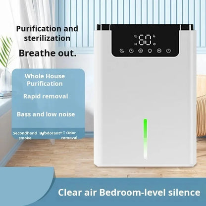 2200ml Air Dehumidifier Mute Moisture Absorbers Machine Air Dryer Water Tank with LED Display and Touch Control Single Core