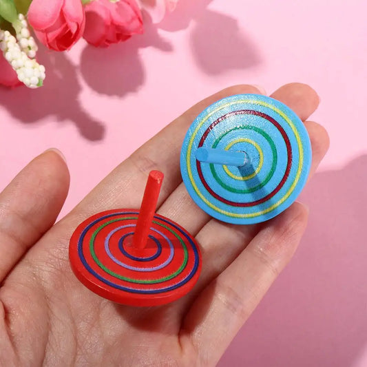 Top DIY Gyroscope Toys Educational Game Wooden Gyro Toys Wooden Rotate Gyro Woode Spinning Top Toy Desktop Spinning Top