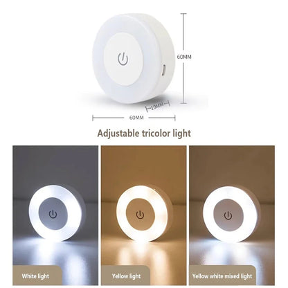0.6W LED Night Light Wall Nights Lamp Wireless Rechargeable Touch Light With Magnetic Dimmable Baby Nursery Lamp For Kitchen