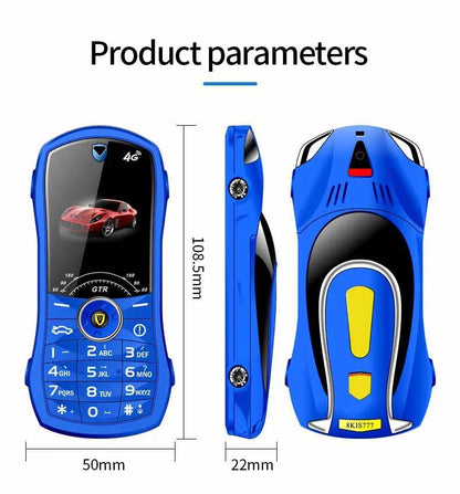 Car Model Mobile Phone 1.8 inch Push Button Mini Car Shape Key Student Dual Sim Telephone MP3 Real Vibration No Camera Cellphone