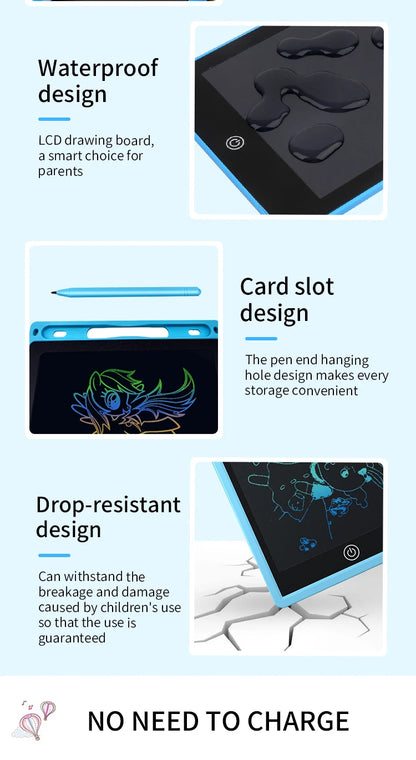 12 inch LCD Writing Tablet for Kids-Reusable Drawing Board, Eye Protection Screen, Lock Button & Instant Erase-Educational Gift