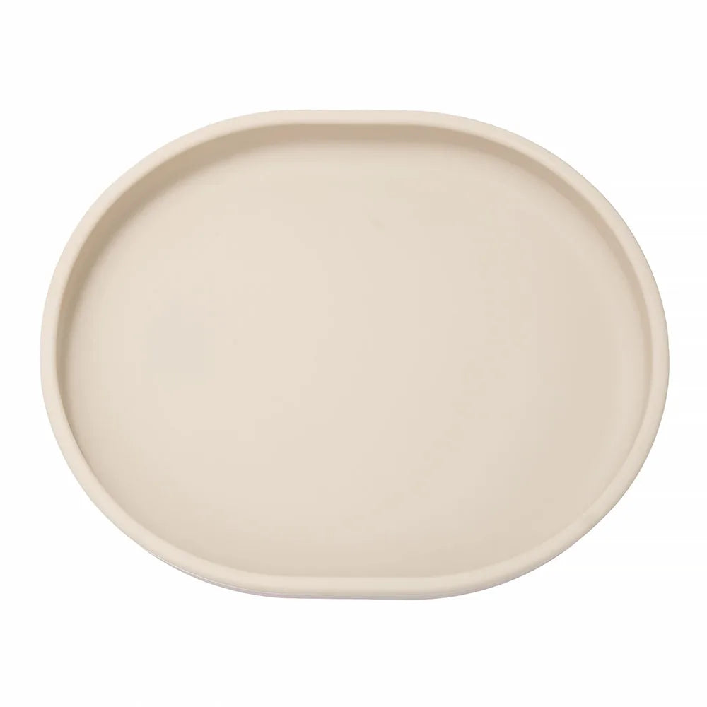 Baby Safe Silicone Dining Plate Suction Cartoon Children Dishes Feeding Toddler Training Tableware Retro Kids Smile Face Plate