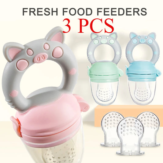 3/1 Pcs Baby Fruit Feeder Newborn Pacifier Fruit Food Feeding Cute Shape Baby Reborn Silicone Pacifiers For Babies Baby Toys
