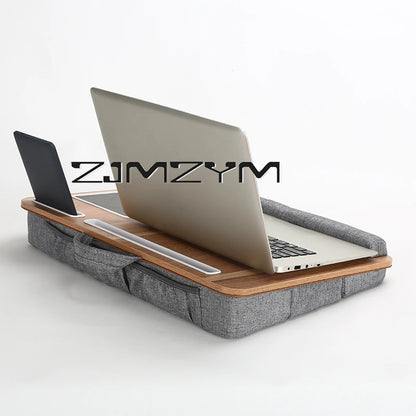 Lap Desk With Pillow Cushion Portable Laptop Desk With Wrist Rest, Mouse Pad, Phone Holder Computer Laptop Stand