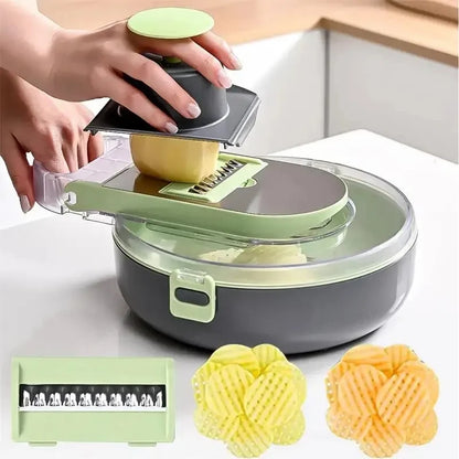 11 in 1 Multifunctional Vegetable Slicer Cutter Shredders Slicer With Basket Fruit Potato Chopper Carrot Sliced and Diced