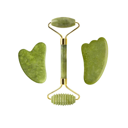 100% Natural Stone Gua Sha Board Set Jade Roller Massager Gouache Scraper Acupuncture Facial Lifting Spa Skin Care Beauty Tools