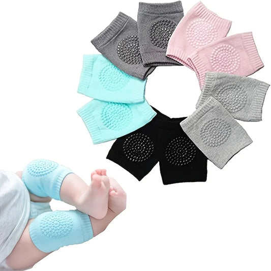 5-piece set of children's crawling knee pads - anti slip polyester children's knee pads with multiple colors to choose from