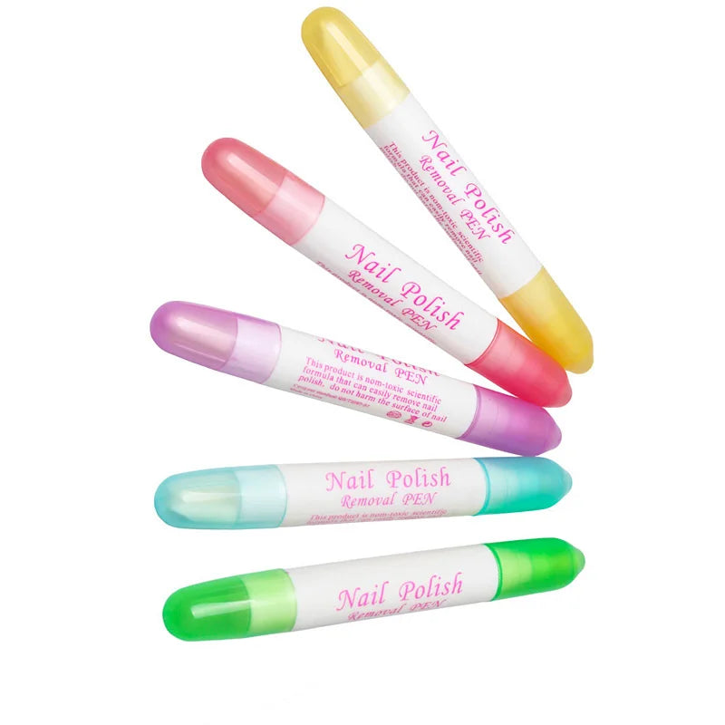 2pcs Nail Polish Remover Pens UV Gel Nail Polish Remover Cleaner Pen Manicure Tool With 3 Pen Heads By Random Corrector Pencil