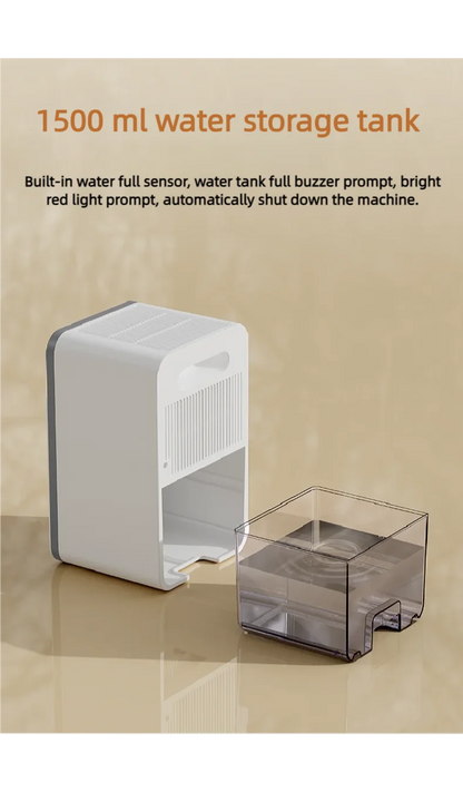 Portable Air Purifier with Intelligent Timing 1.5L Home Bedroom Office Kitchen Air Dehumidifier Dryer with EU/US Plug