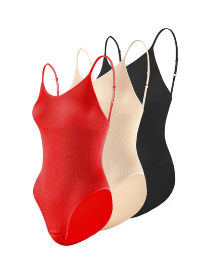 Super Sale V Neck Spaghetti Strap Bodysuit Compression BodySuits Open Crotch Shapewear Slimming Body Shaper Smooth Out Bodysuit