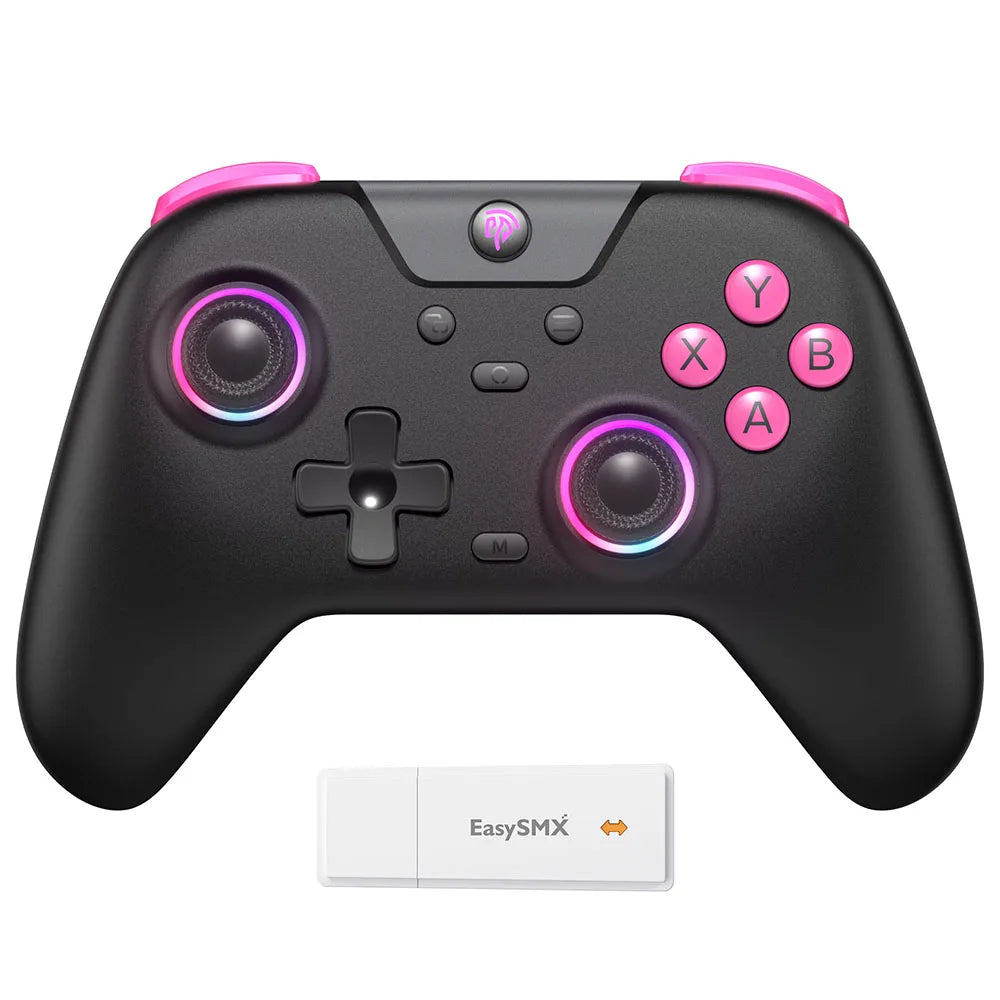 EasySMX X05 Wireless Gamepad Bluetooth Gaming Controller Compatible with PC/Phone/Switch/ Steam Gamer, RGB Light, Hall Effect