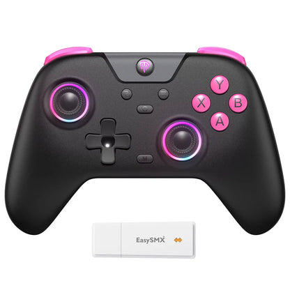 EasySMX X05 Wireless Gamepad Bluetooth Gaming Controller Compatible with PC/Phone/Switch/ Steam Gamer, RGB Light, Hall Effect