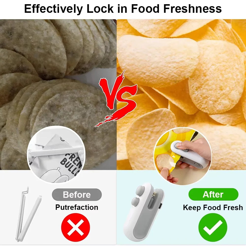 Mini Heat Bag Sealing Machine Portable Plastic Bags Packing Sealer for Snacks Home Handheld Sealer Food Packaging Heat Sealer