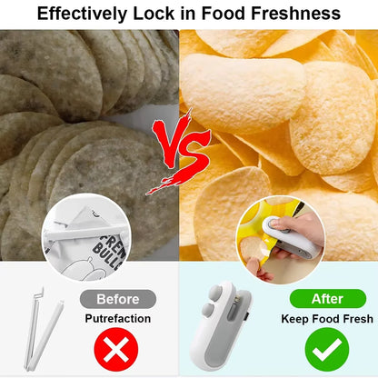 Mini Heat Bag Sealing Machine Portable Plastic Bags Packing Sealer for Snacks Home Handheld Sealer Food Packaging Heat Sealer