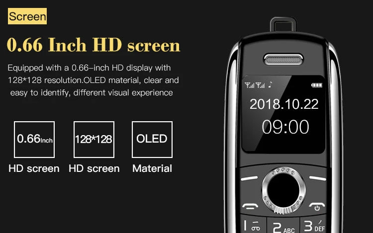 New Mini Mobile Phone X8 0.66" 2G GSM Unlocked Telefone Dual SIM Bluetooth Dialer MP3 Recording Finger Size Small Cellphone