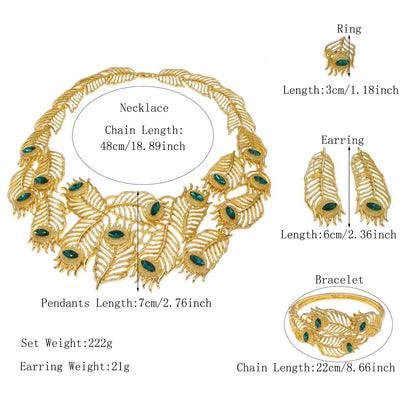 Luxury Woman Long Necklace Unique Design Italian Wedding Party Earrings Bracelets Gold Plated Jewelry Accessories High Quality