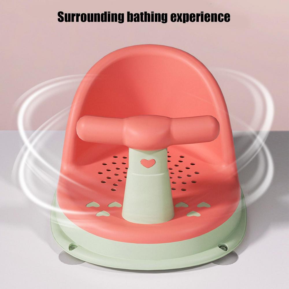 Baby bathtub seat is safe, non slip, and suitable for newborn baby care. Adorable shower seat for children aged 6-18 months