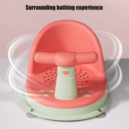 Baby bathtub seat is safe, non slip, and suitable for newborn baby care. Adorable shower seat for children aged 6-18 months