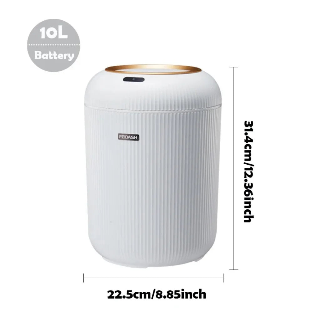 Smart Motion Sensor Automatic Trash Can  Small Plastic  Lid  Equipped for Bedroom Bathroom  Kitchen & Office