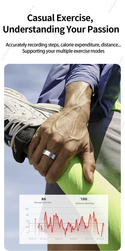 ew Smart Fitness Ring with Gesture Control,Heart rate,Blood oxygen,Blood pressureSleep,Steps,Distance,Calories For Android IOS