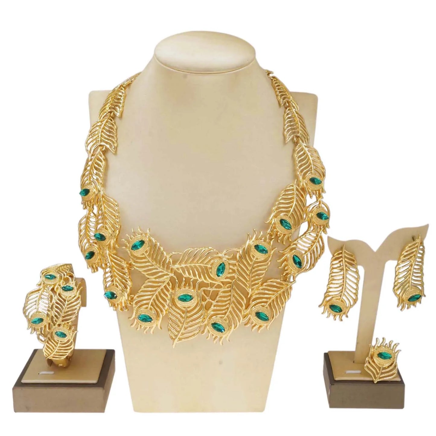 Luxury Woman Long Necklace Unique Design Italian Wedding Party Earrings Bracelets Gold Plated Jewelry Accessories High Quality