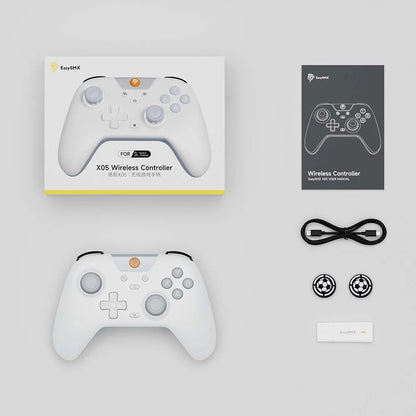 EasySMX X05 Wireless Gamepad, RGB Bluetooth Gaming Controller for PC/Phone/Switch/ Steam/TV, Hall Joysticks Effect