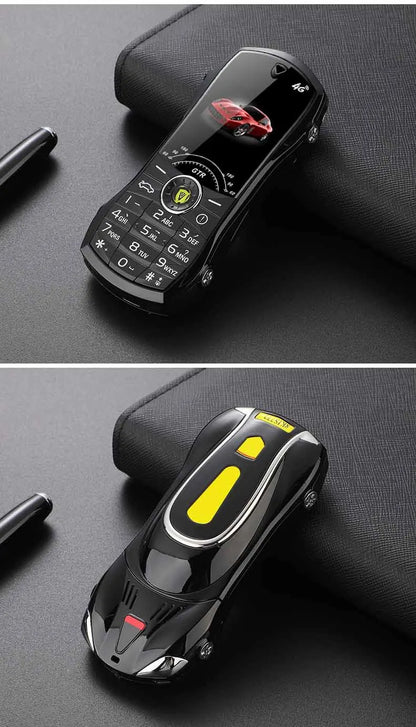Car Model Mobile Phone 1.8 inch Push Button Mini Car Shape Key Student Dual Sim Telephone MP3 Real Vibration No Camera Cellphone