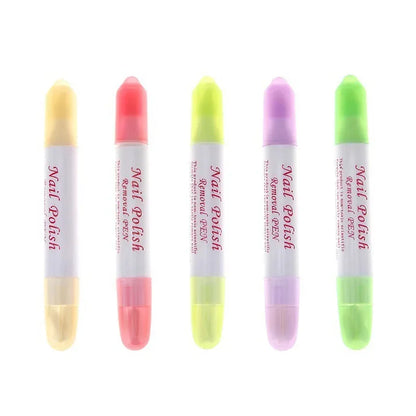 2Pcs Nail Art Polish Remover Pen Refillable with Changeable Tips Precision Manicure Tools for Cleaning And Mistake Correction