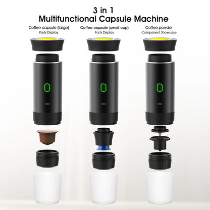 USB Portable Electric Espresso Machine 3-In-1 Capsule Coffee Maker Small Wireless Heating For Home Camping Travel Coffee Machine