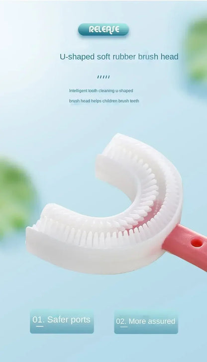 Baby Toothbrush Children 360 Degree U-shaped Child Soft Silicone Toothbrush Health Care Kids Teeth Oral Care Cleaning