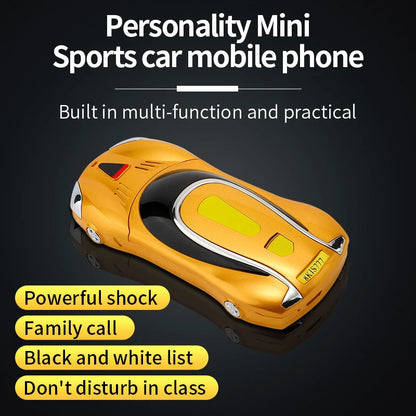 Car Model Mobile Phone 1.8 inch Push Button Mini Car Shape Key Student Dual Sim Telephone MP3 Real Vibration No Camera Cellphone