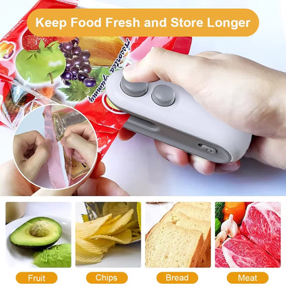 Mini Heat Bag Sealing Machine Portable Plastic Bags Packing Sealer for Snacks Home Handheld Sealer Food Packaging Heat Sealer
