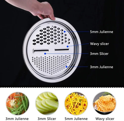 3 in 1 Vegetable Slicer Cutter Graters Drain Basket Stainless Steel Vegetable Salad Maker Bowl Kitchen Accessories Gadget
