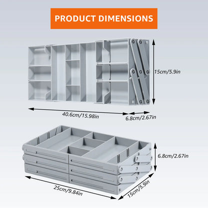 2/3 Foldable Drawer Organizer Multi Level Storage Tray  Adjustable Divider Versatile Jewelry Cosmetics Drawer Organizer