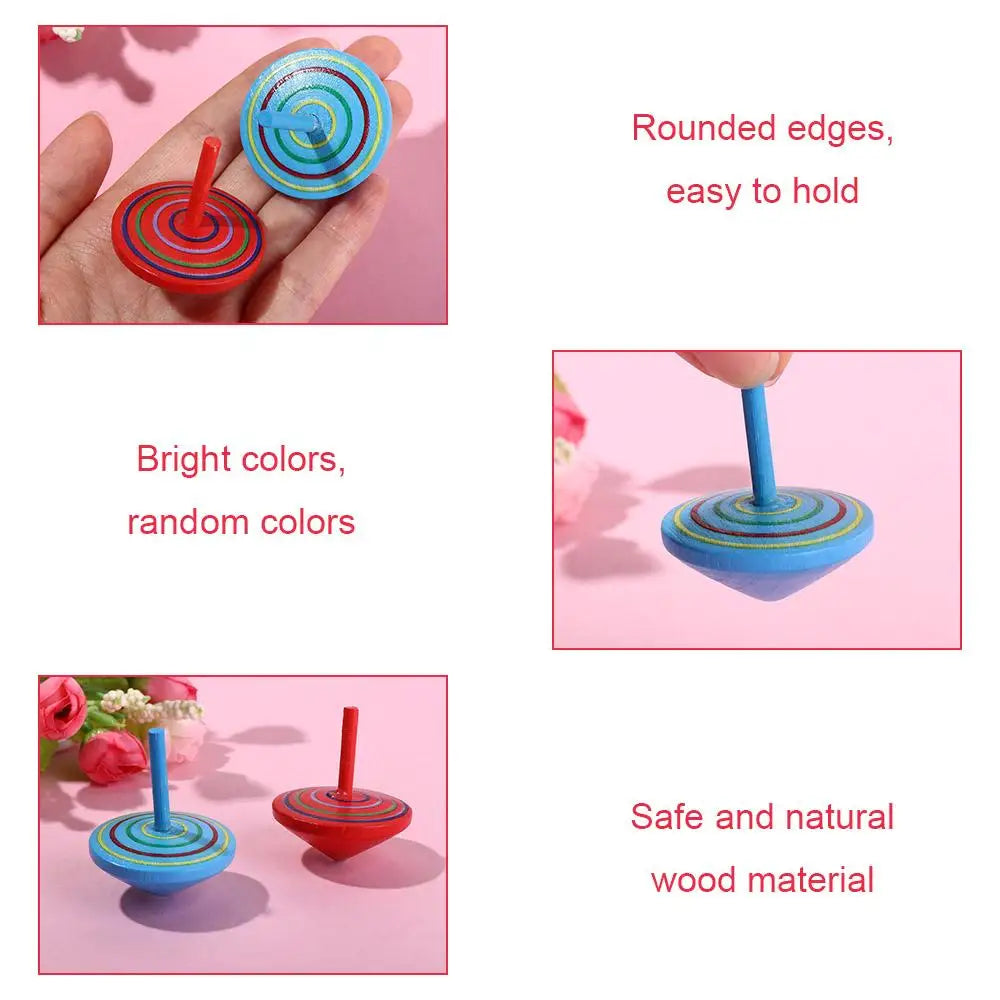 Top DIY Gyroscope Toys Educational Game Wooden Gyro Toys Wooden Rotate Gyro Woode Spinning Top Toy Desktop Spinning Top
