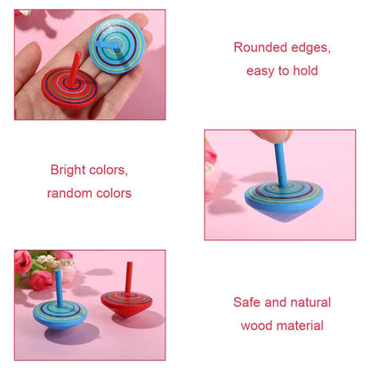 Top DIY Gyroscope Toys Educational Game Wooden Gyro Toys Wooden Rotate Gyro Woode Spinning Top Toy Desktop Spinning Top